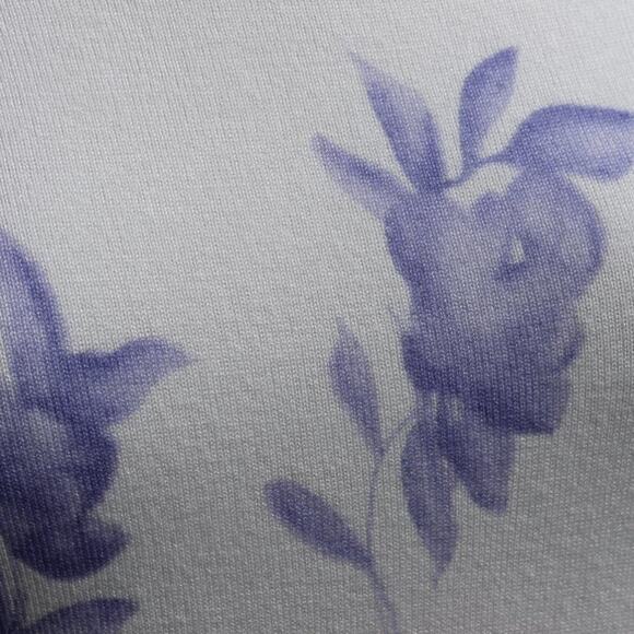 Premise Studio Women's Pullover Sweater Purple Floral White Lightweight Size S - Picture 8 of 13